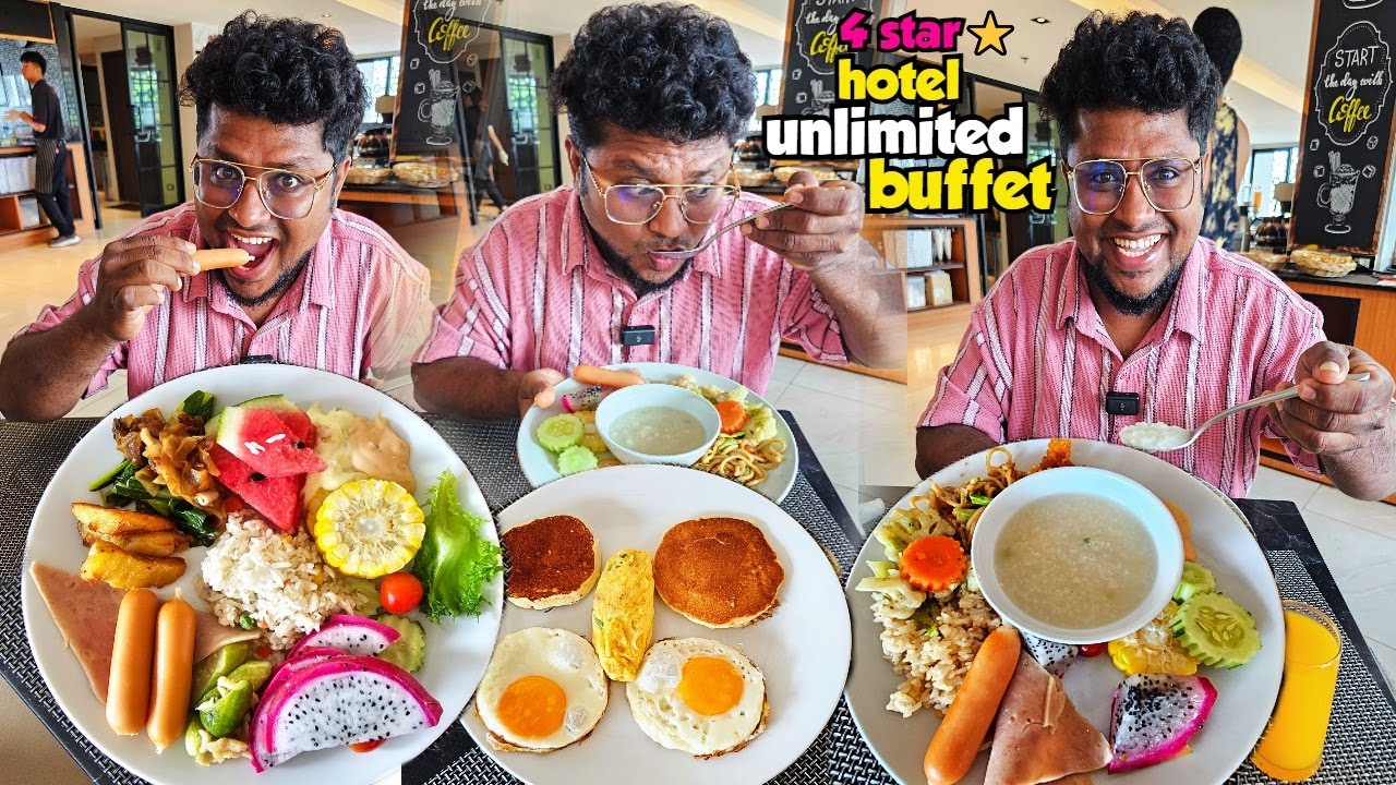 Cheapest 4 ⭐ Hotel UNLIMITED Breakfast Buffet | Glow Pattaya | Tamil Food Review