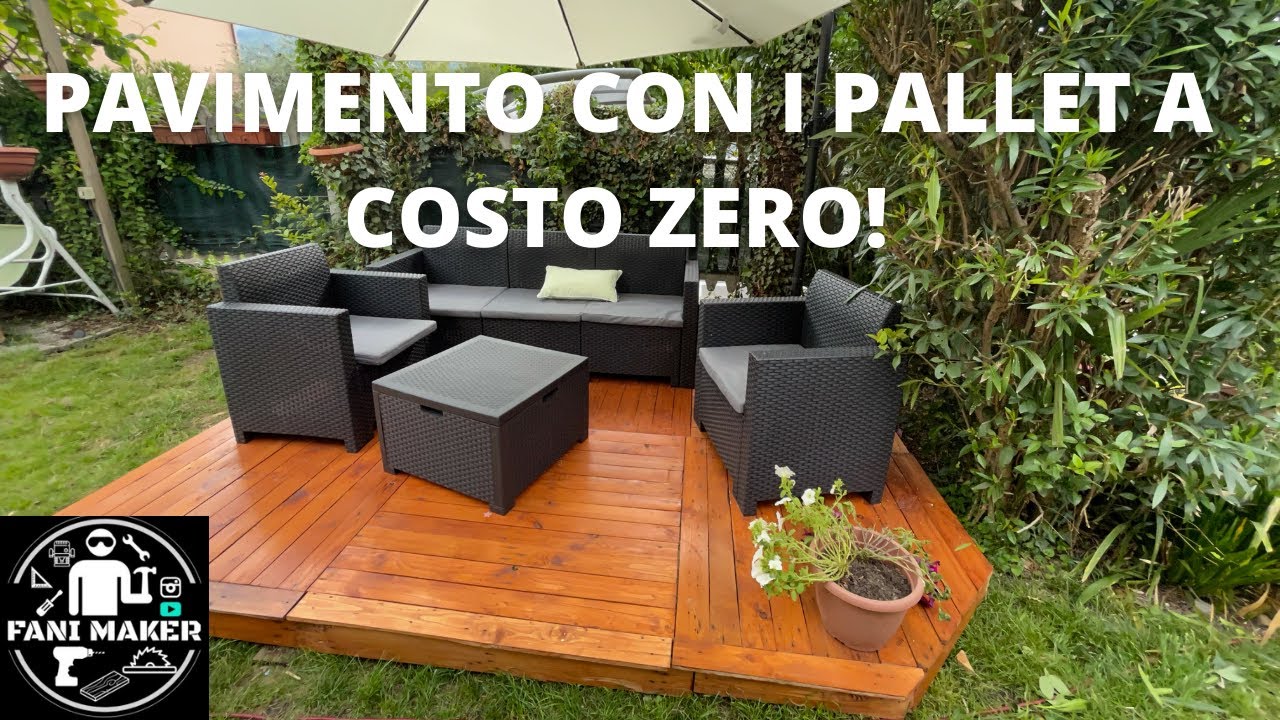 Ho fatto un pavimento coi bancali a costo ZERO! Patio di pallet per il giardino - DIY pallet deck