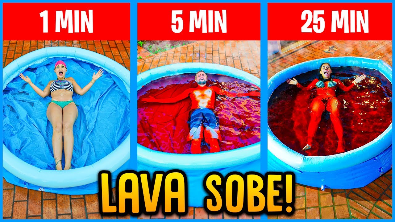 A CADA 5 MINUTOS A LAVA DA PISCINA SOBE!! ( QUEM GANHA? ) [ REZENDE EVIL ]