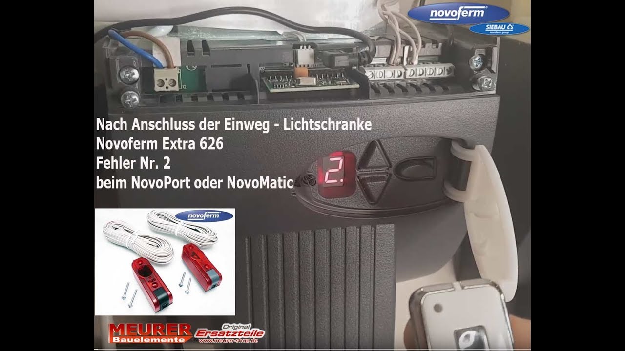 Novoferm Lichtschranke Extra 626 Fehler 2 NovoPort Neu einstellen Anleitung