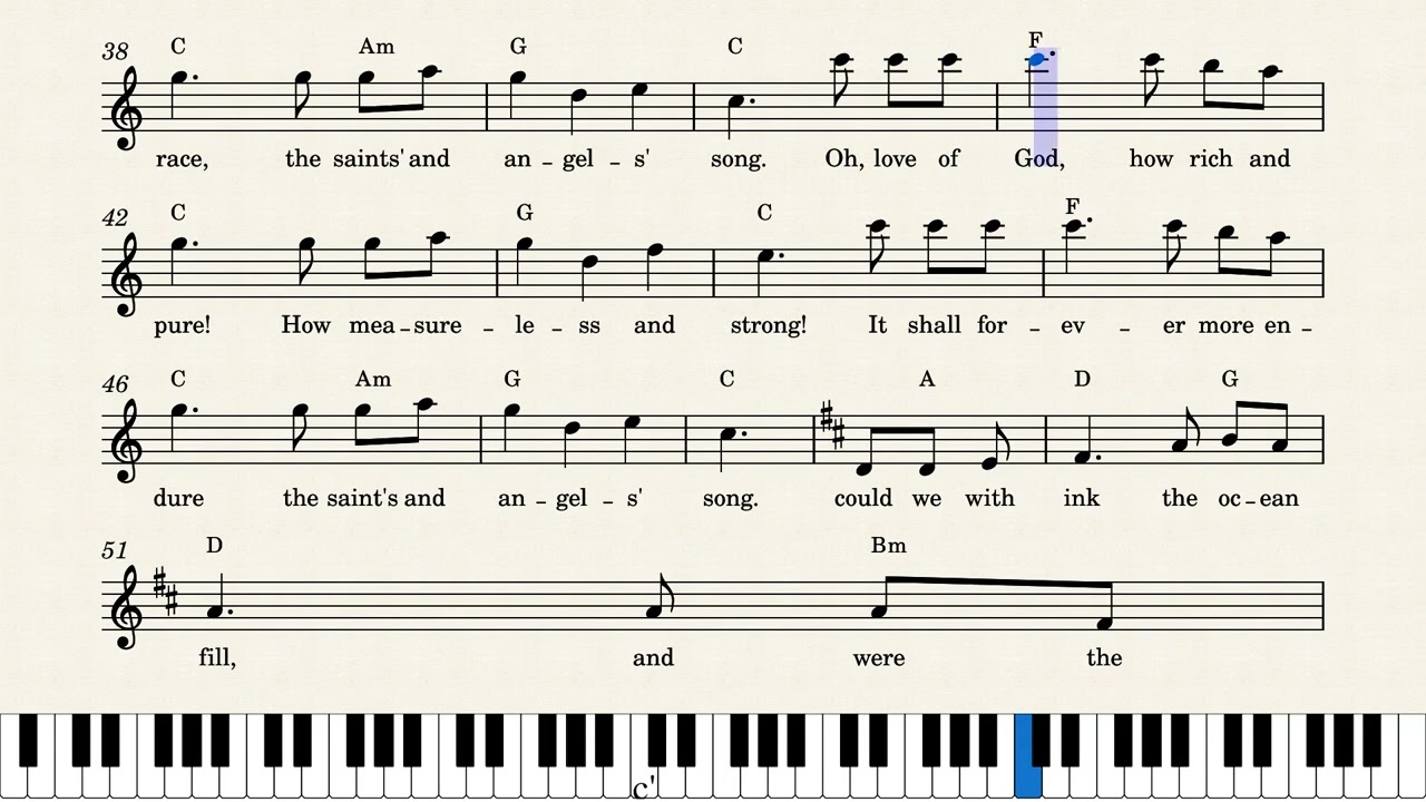 Easy Piano Hymn Tutorial: How to Play The Love of God is Greater Far, Notes + Lyrics