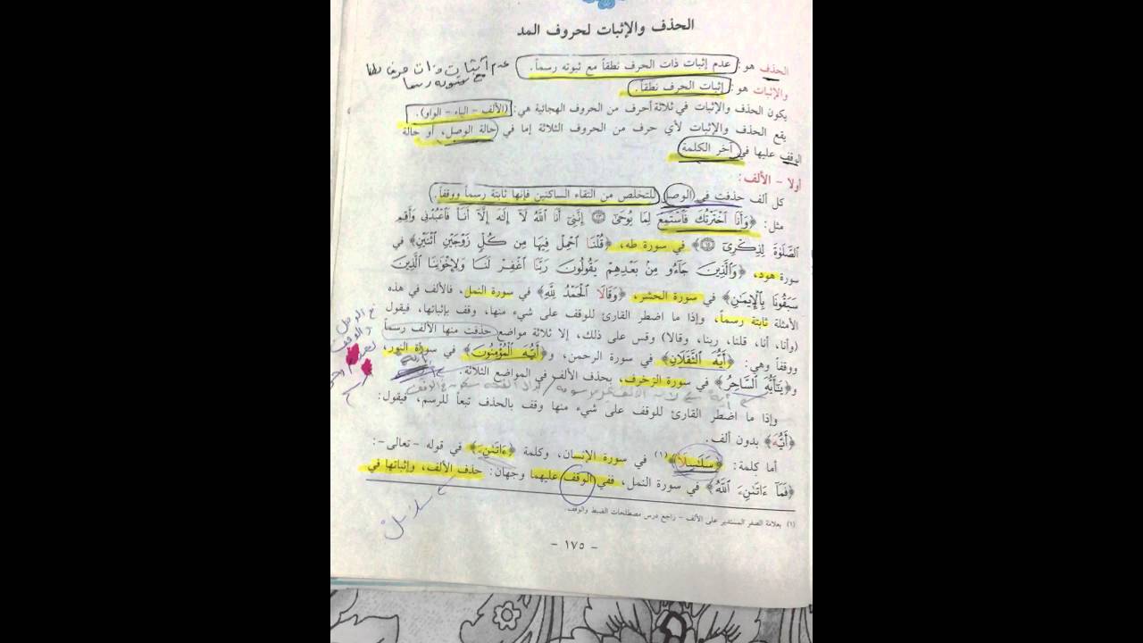 الحذف والاثبات لحروف المد