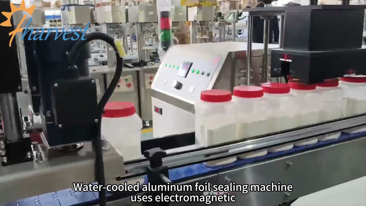 Remplissage de poudre à double tête, bouchage à vis, scellage par feuille d'aluminium, étiquetage
