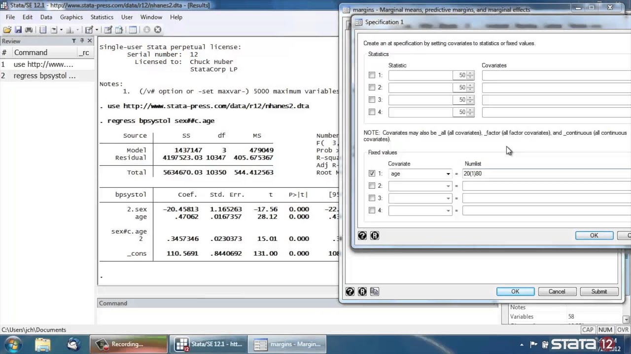 Profile plots and interaction plots in Stata®: Interactions of categorical and continuous variables