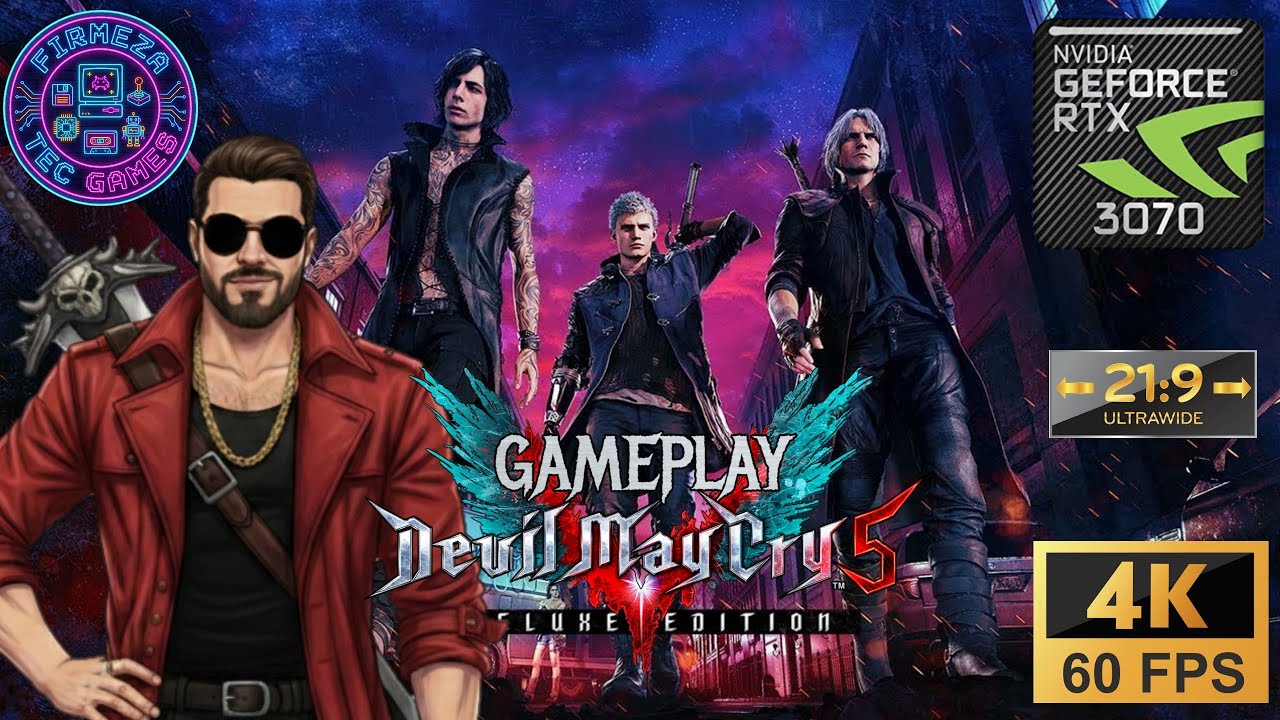 Gameplay - Devil May Cry 5 na RTX 3070 Ultrawide 21:9 4K 60FPS