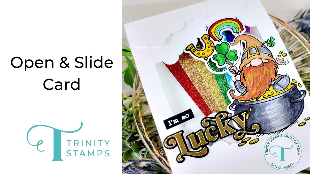 Open & Slide Interactive Card with Trinity Stamps