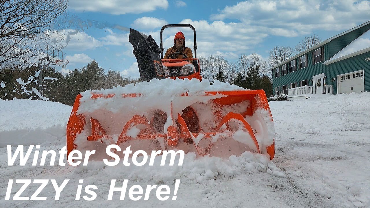 Kubota BX Snowblower First Use After Winter Storm Izzy!