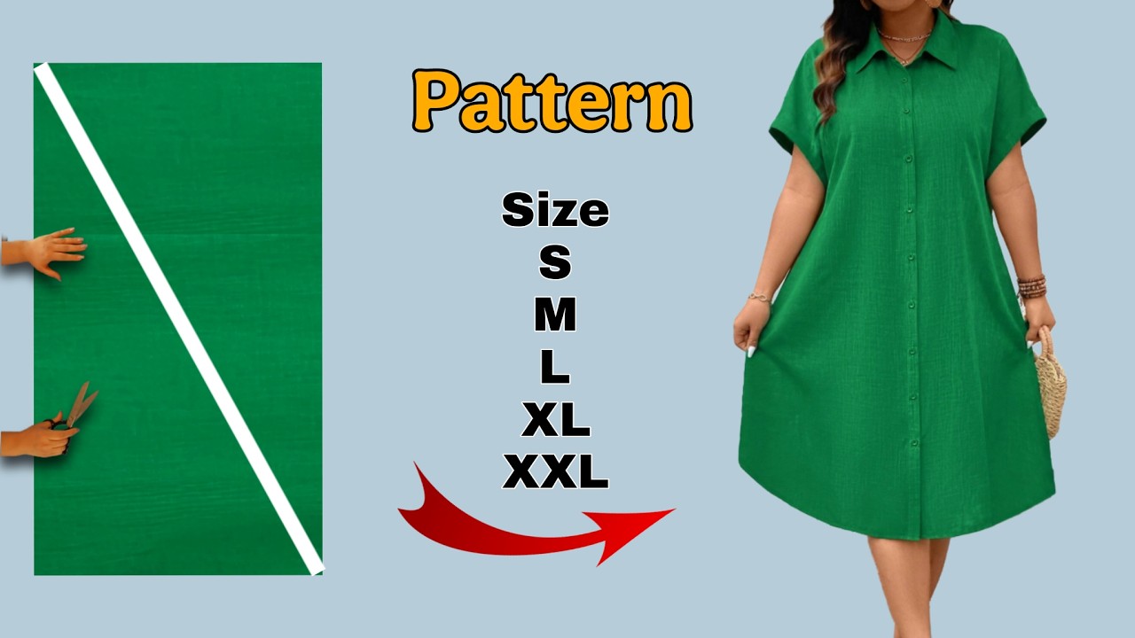 ✅️️ Create Your Perfect Women's Loose Shirt Dress Pattern in Just 10 Minutes! Sizes S to XXL