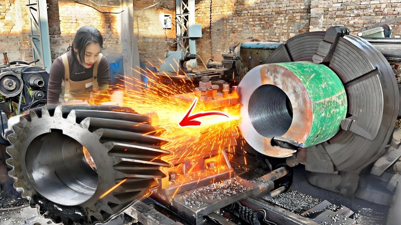 A genius girl repairs a  motor for a lumber mill, making it even more powerful！