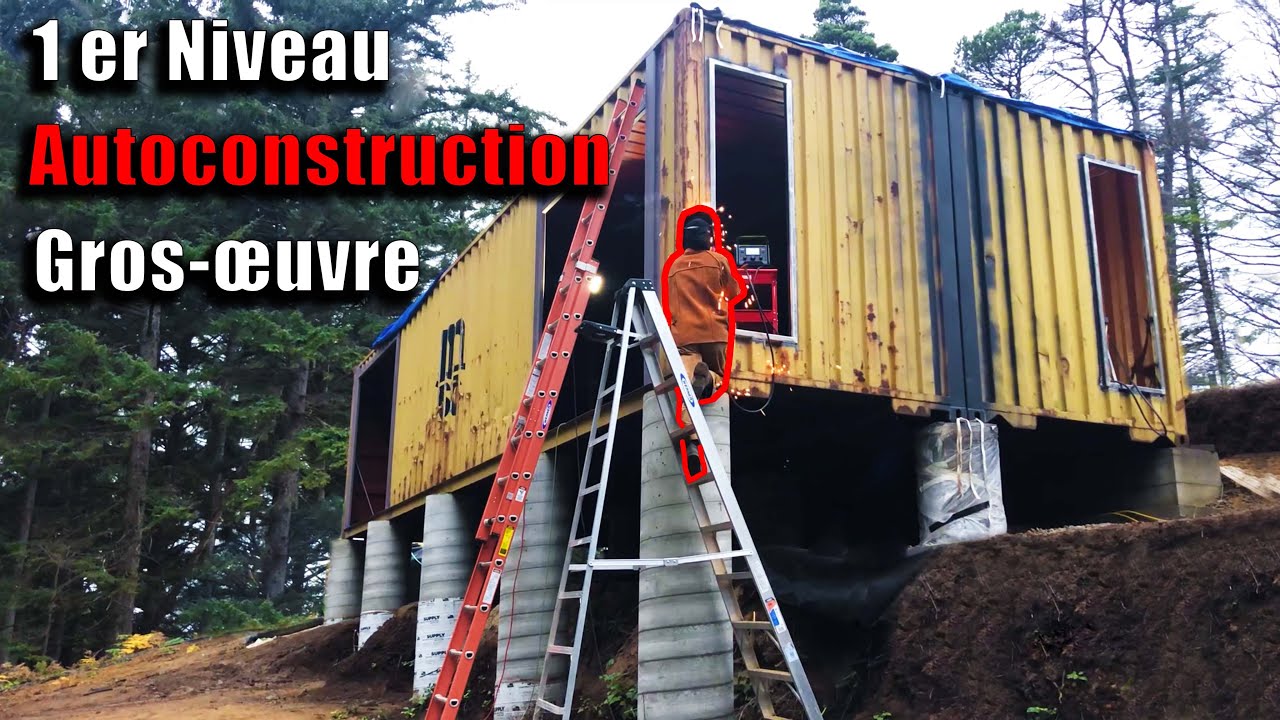 Comment faire les renforcements du 1er niveau de ma maison en conteneur maritime  #autoconstruction