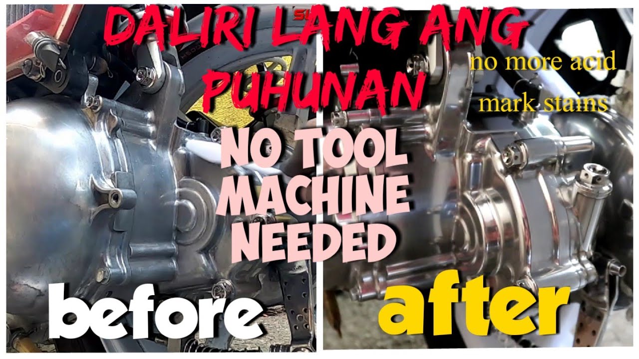 D.I.Y manual chrome mirror finish | foil and polish chrome  | cvt crank case