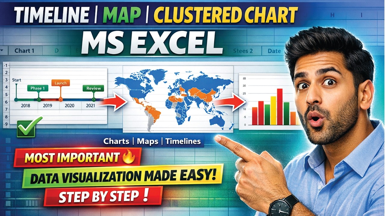 MS Excel में Timeline, Map और Clustered Charts बनाना सीखें | Step by Step Guide | कोई Confusion नहीं