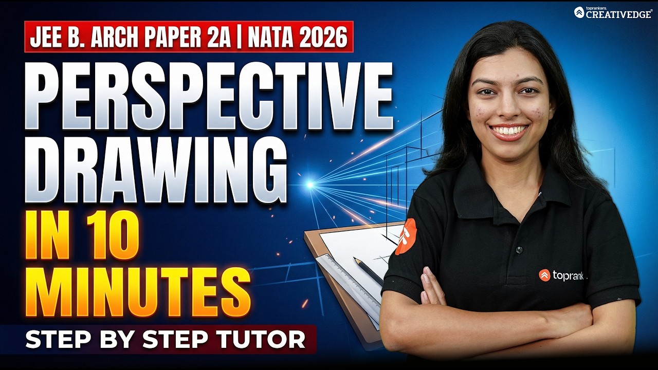Master Perspective Drawing in 10-Minutes for JEE B. Arch PAPER 2A & NATA 2026