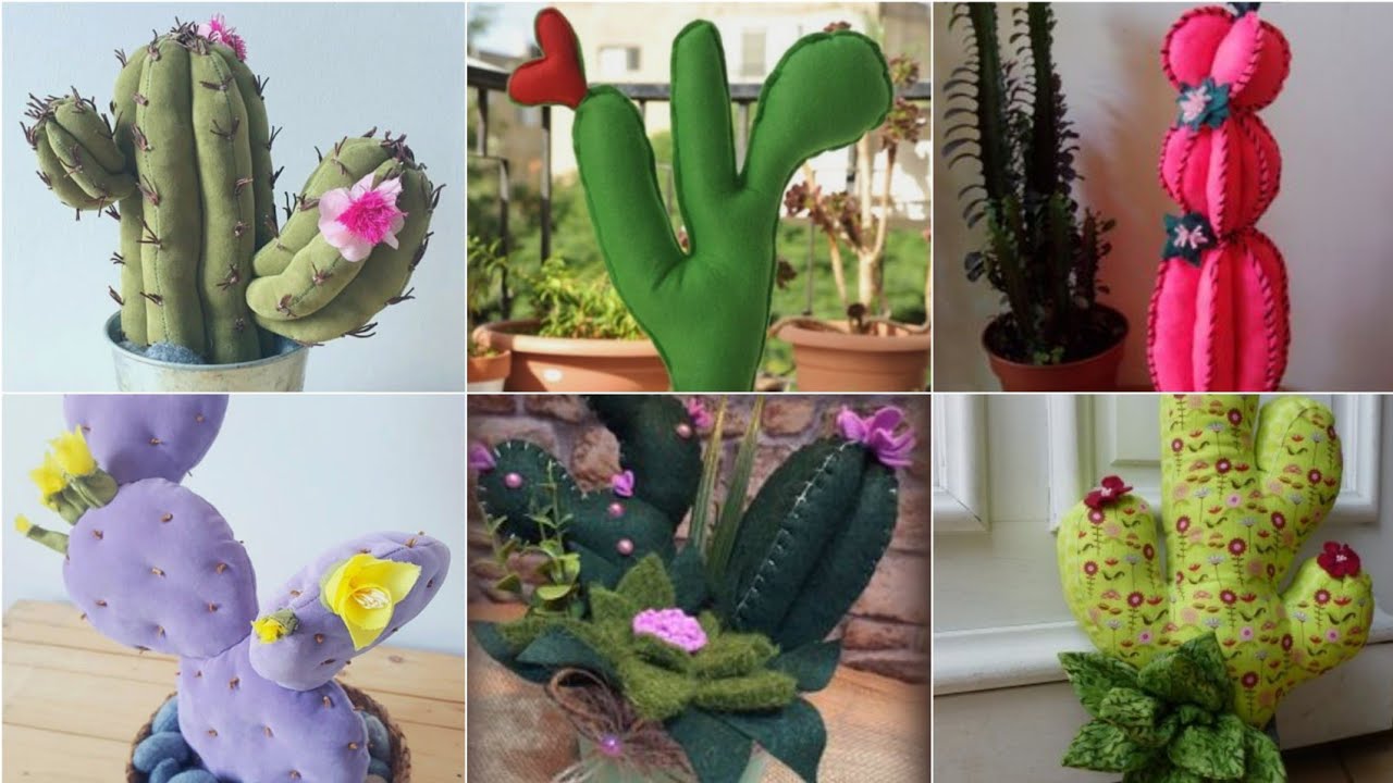 70 ideas de cactus de retasos de tela que puedes hacer