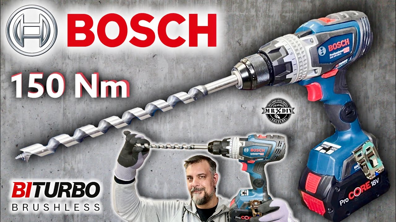 Il pi&ugrave; potente del mondo. Trapano avvitatore da 150 Nm. Bosch biturbo GSB 18V 150 C. #BITURBOtest
