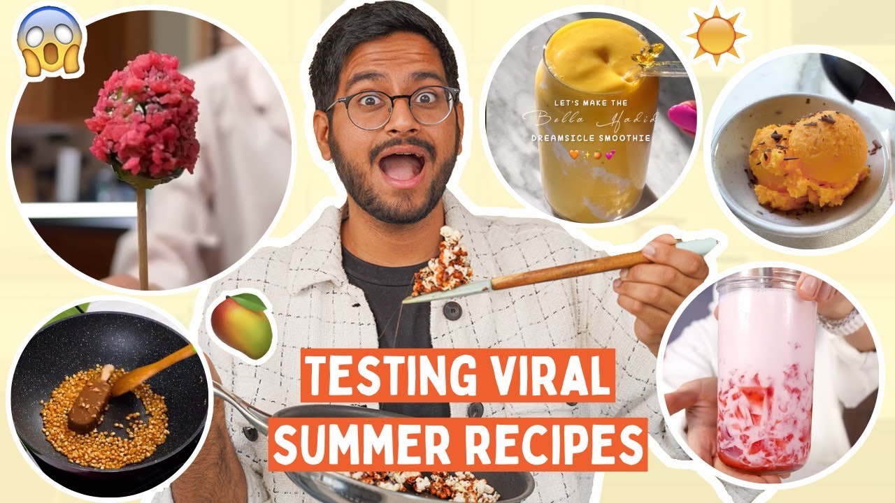 TESTING *VIRAL* SUMMER RECIPES | CRAZY RECIPES 😂😂 ICE CREAM POPCORN, GUMMY BEAR MILK, GRAPE CANDY