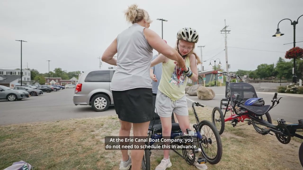 Social story for adaptive cycling equipment rental - Erie Canal Boat Company, Fairport, NY.