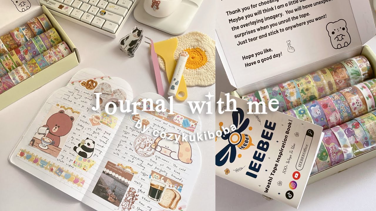 journal with me 🧸 cozy hobby, unboxing washi tapes | ft. IEEBEE ♡