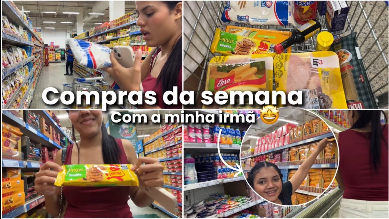 Compras da semana com a minha irmã 🛒🛍️| compramos só besteira 🤩
