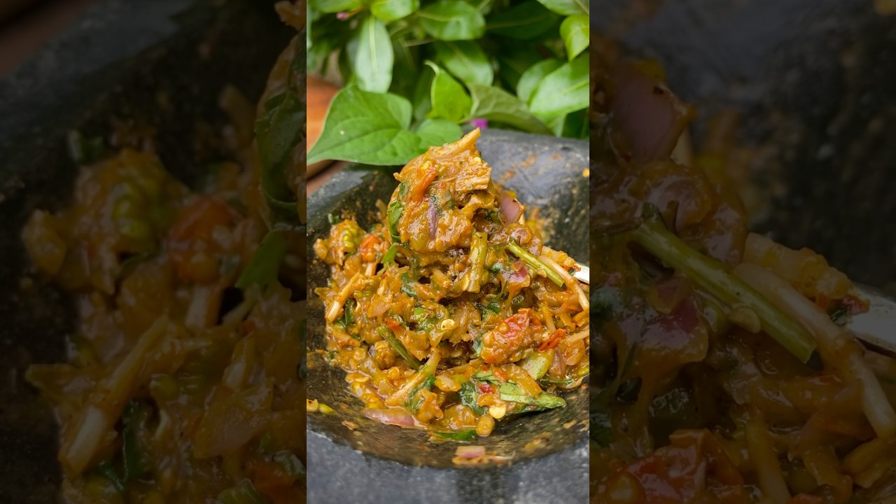 fermented dry fish chutney- shidol with fish mint roots