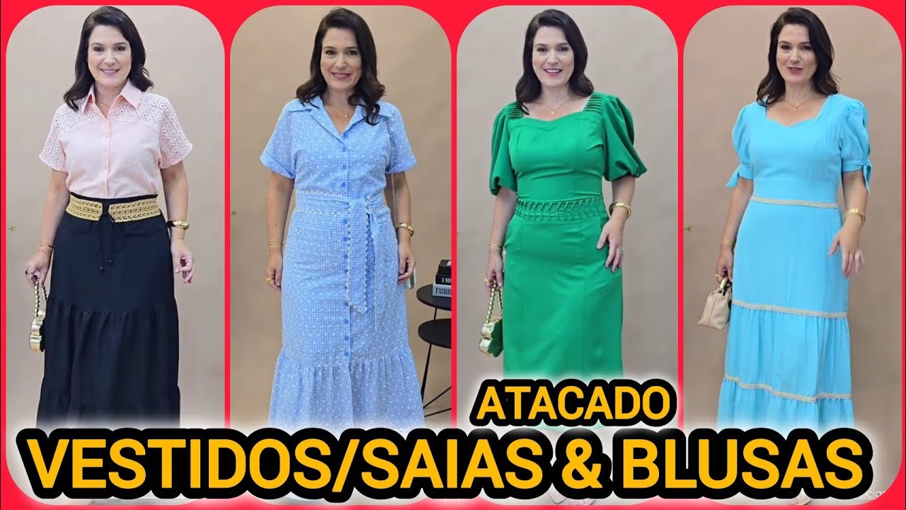 VESTIDOS/SAIAS &BLUSAS 🇧🇷 PROVADOR FASHION COM RENATA CASTANHEIRA 🌹✨#vestidos #atacado #moda 