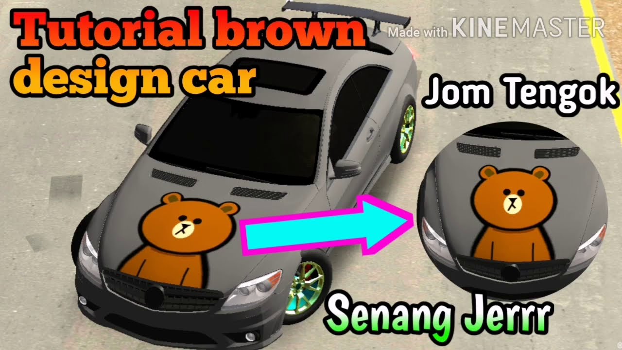 Tutorial brown cartoon line design car || car parking multiplayer malaysia