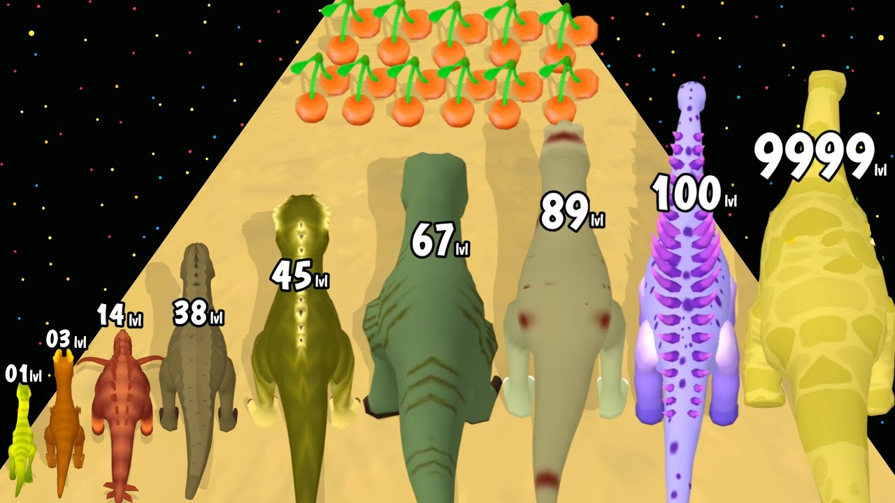 Dino Run Evolution 3D - Level Up Dinosaur Max Level Gameplay (New Update) Freeplay