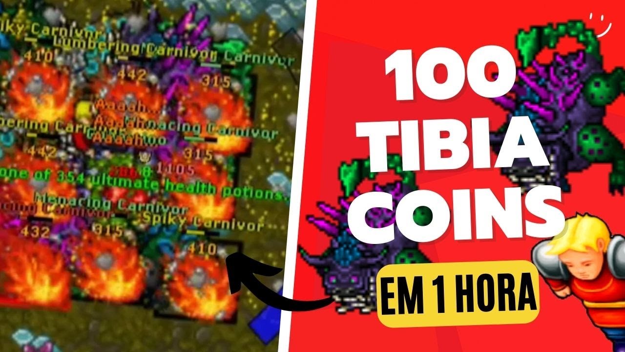 Fiz 100 TIBIA COINS ( 18 reais ) em UMA HORA em CARNIVORAS no server novo ETEBRA - Mp3player Tibia