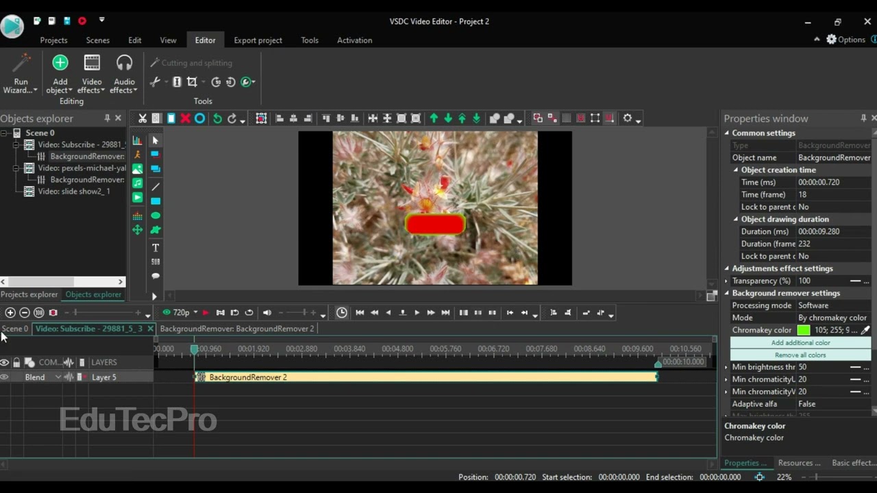Remove background in VSDC Video Editor