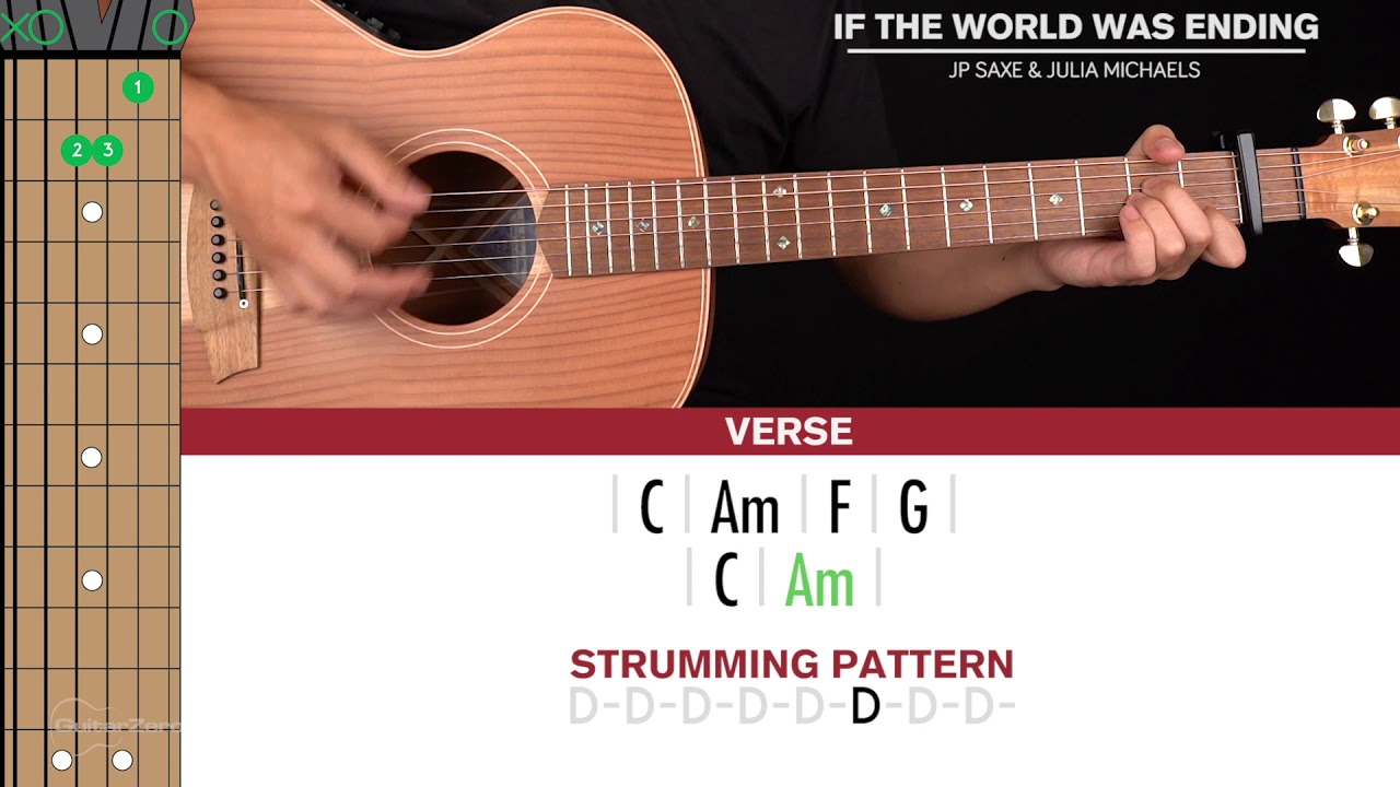 If The World Was Ending Guitar Cover JP Saxe Julia Michaels  🎸|Tabs + Chords|