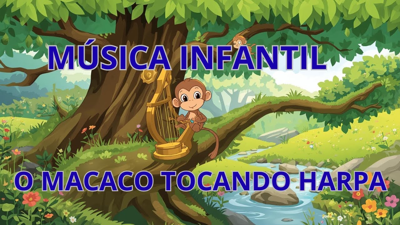 Música Infantil O Macaco Tocando Harpa