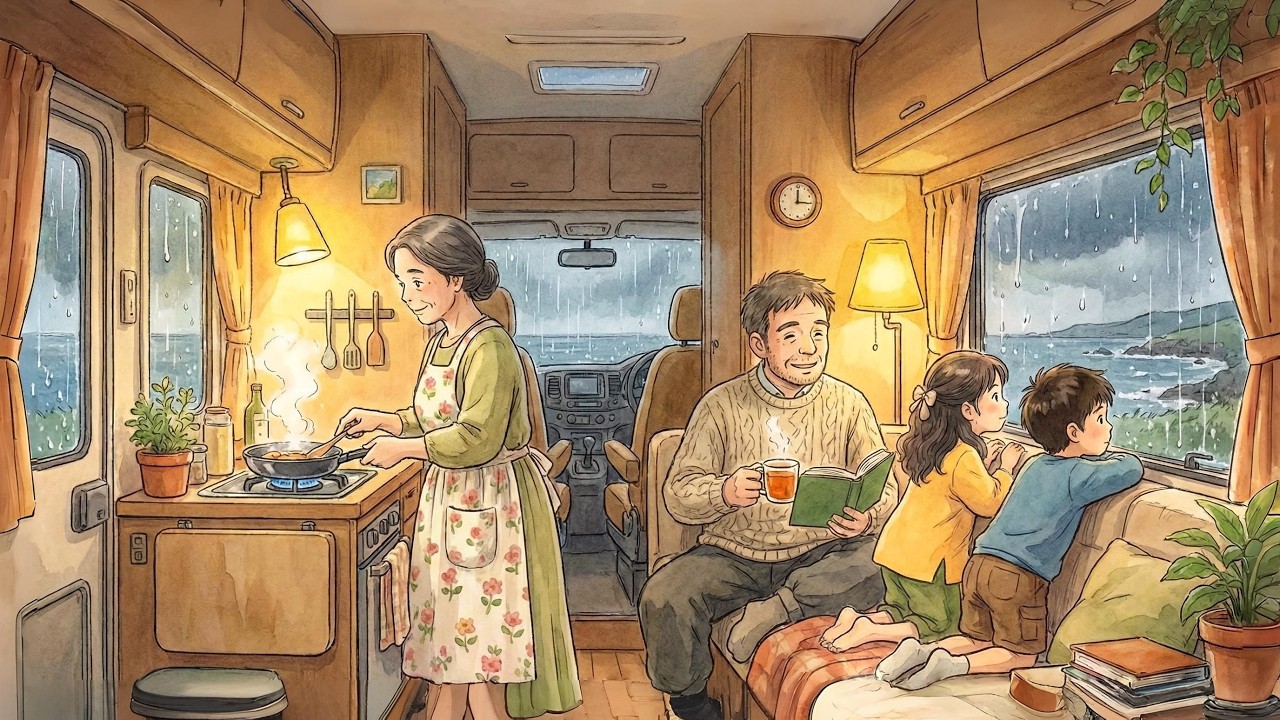 A Cold Day Outside, A Warm Night Inside, A Quiet Day in a Mobile Home | Ghibli Silent Days