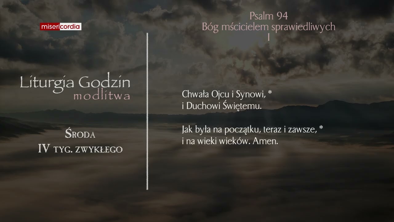 Liturgia Godzin | Modlitwa Południowa | Środa, IV tyg. zwykłego