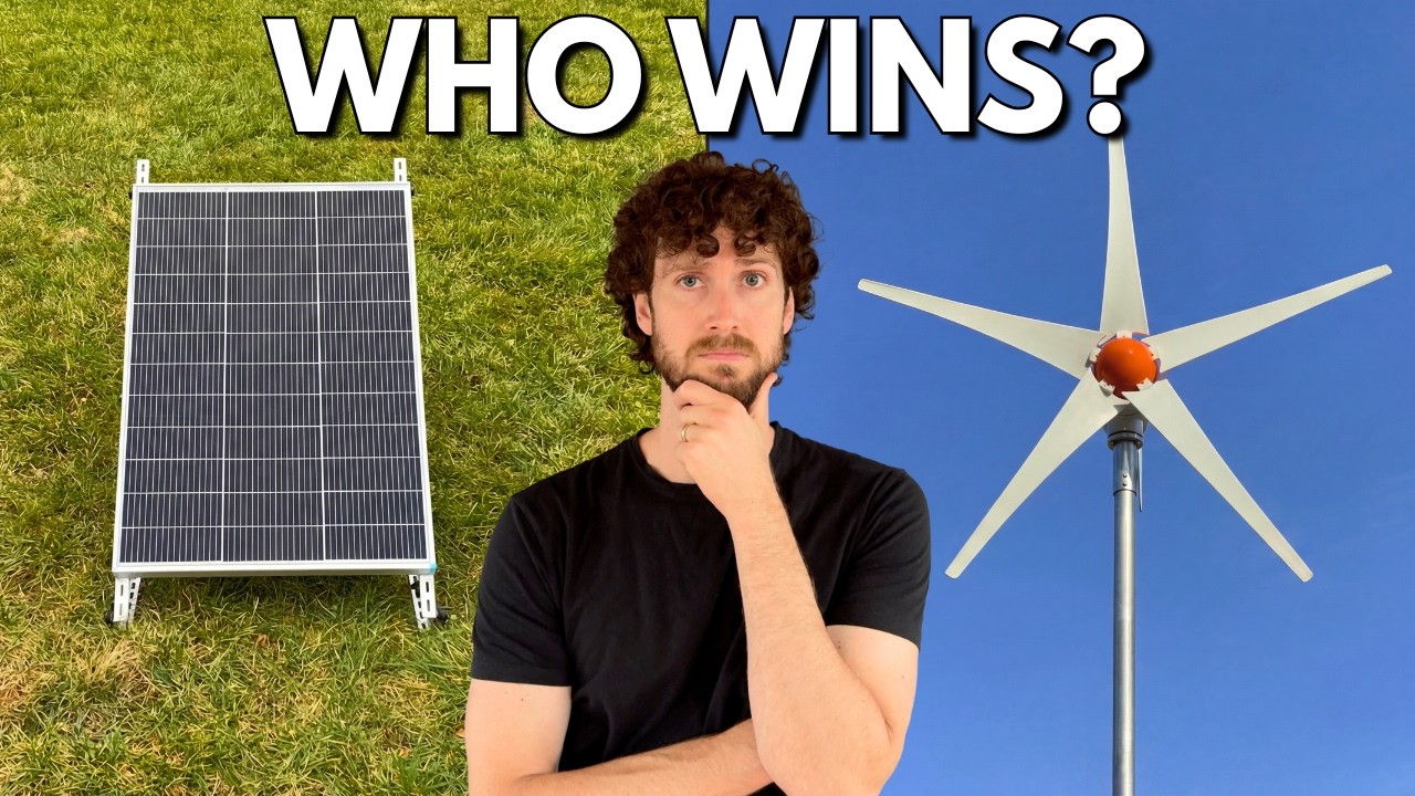 $100 Solar Panel vs $100 Wind Turbine in a Normal Backyard