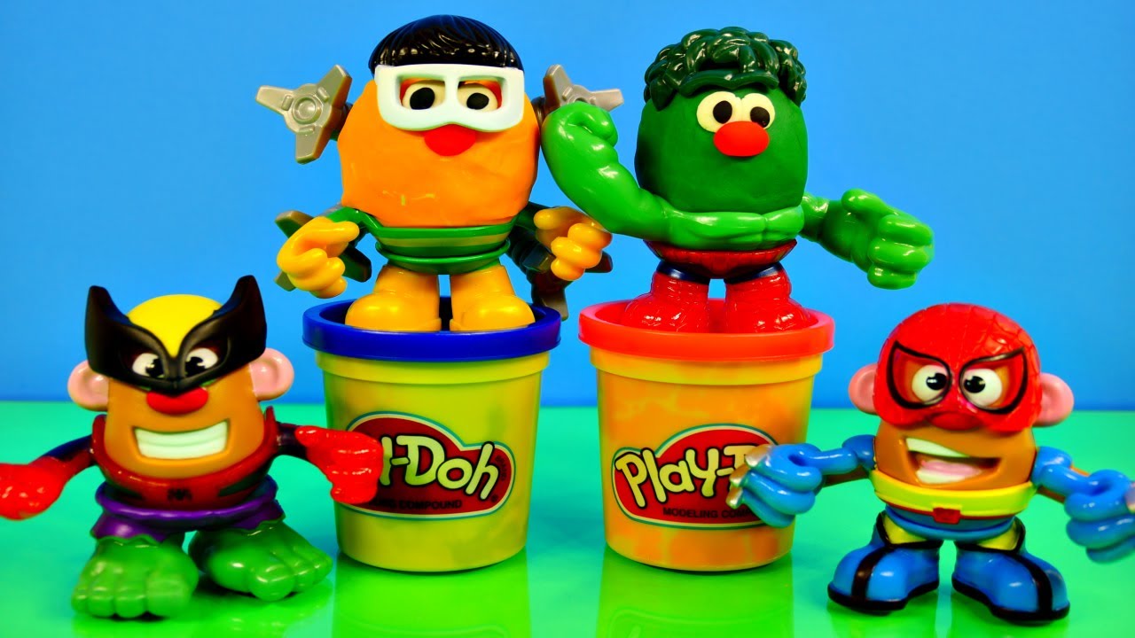 Play Doh Marvel Mr. Potato Head Mashable Superheroes Spiderman Wolverine Hulk How To Playdough Toys