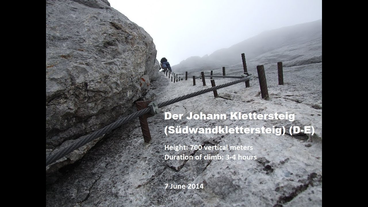 Der Johann Klettersteig (D/E), Dachstein - Snowy climb in June