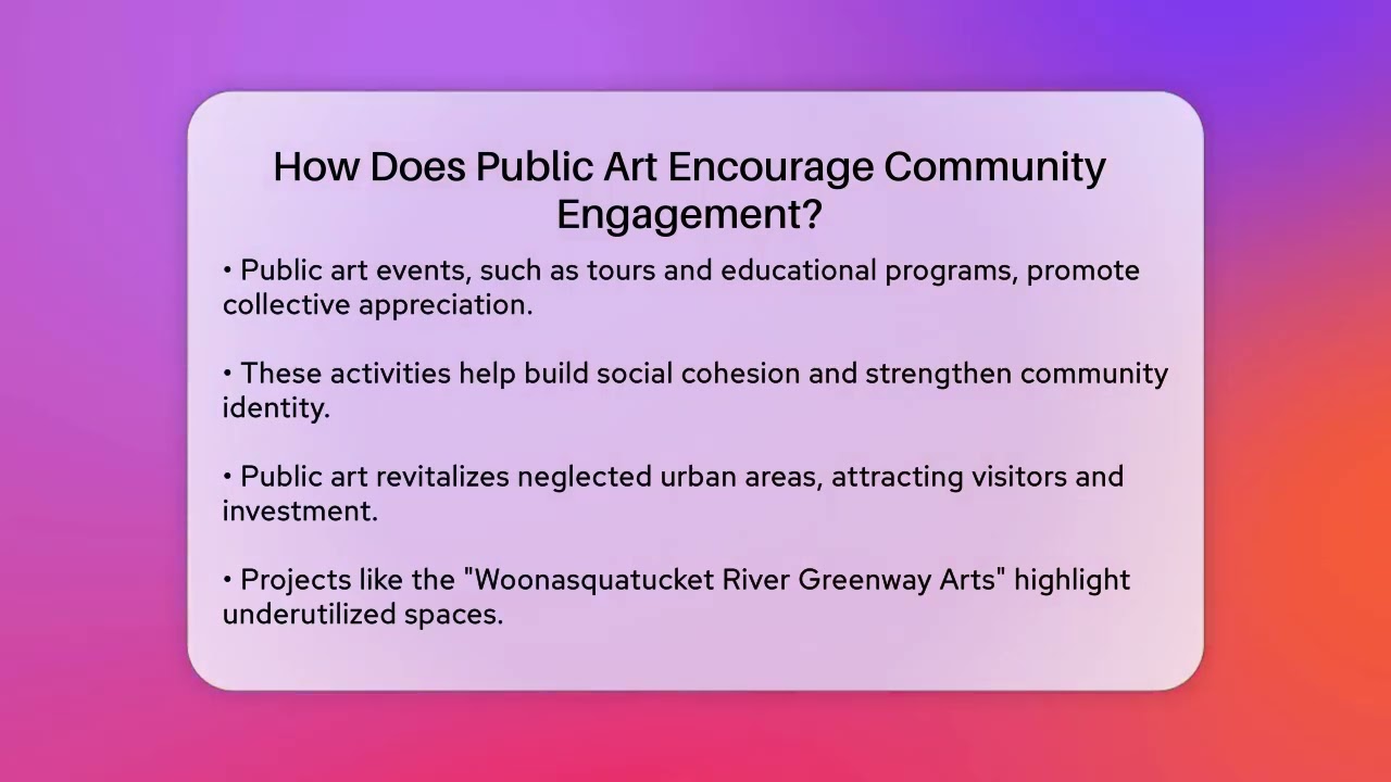 How Does Public Art Encourage Community Engagement? - Art Across Cultures