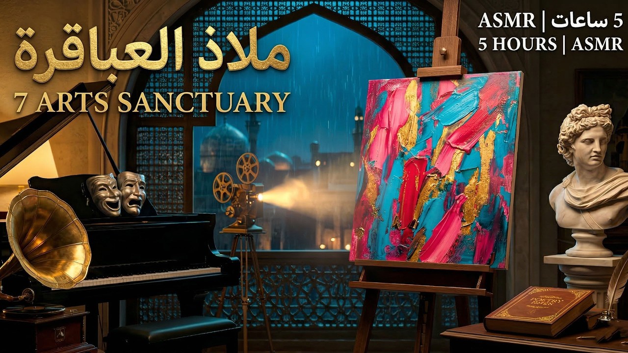 ملاذ الفنون السبعة تحت المطر 🎨🌧️ | 5 ساعات من الإلهام والاسترخاء العميق | 4K ASMR