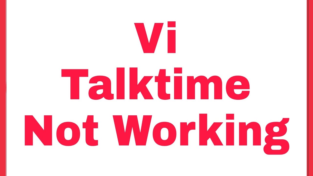Vi Sim Card Talktime 10,20,30,50,100rs not Working Problem || Main Balance Not working Problem Solve