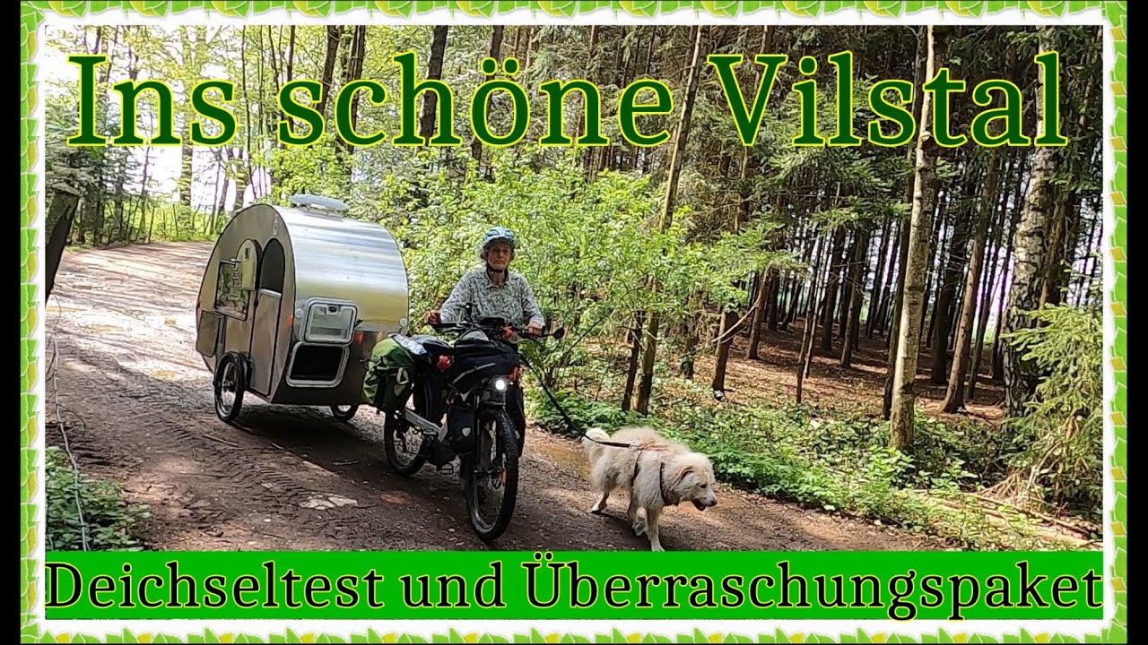 Ich teste die neue Deichselaufnahme des Fahrradwohnwagens. Überraschungspaket und magischer Morgen