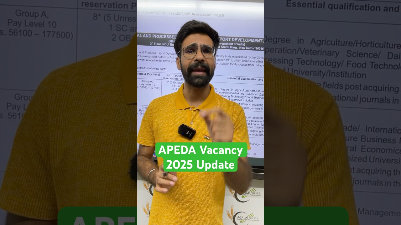 APEDA 2025 Vacancy Update | Notification 📢 Out #Apeda #agriculturevacancy