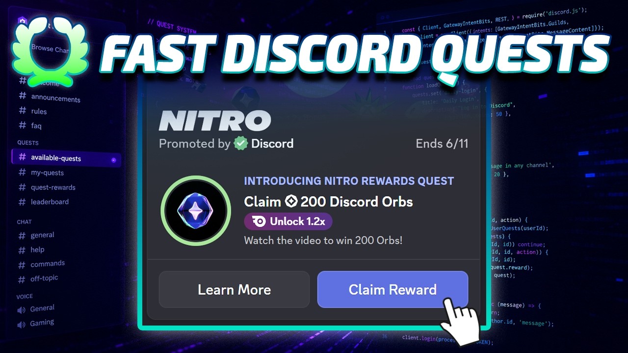 How to Fast Complete Discord Quests, No Playing and No Watching. Updated