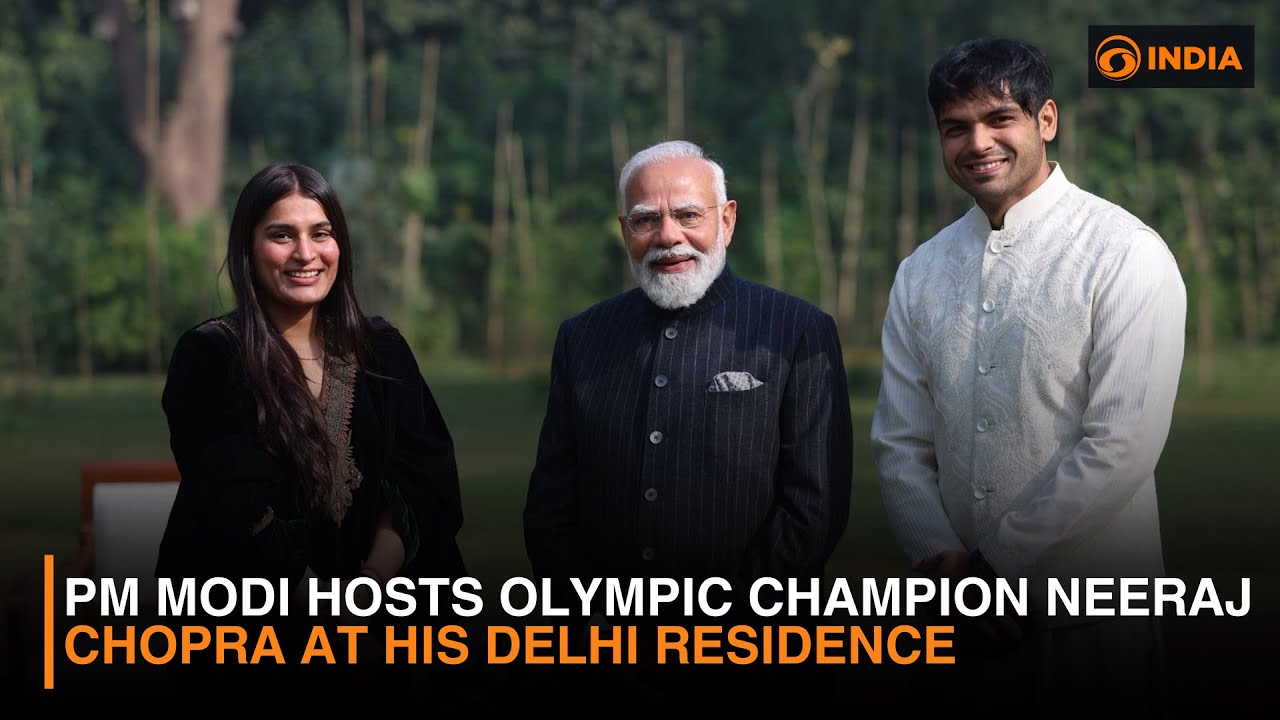 PM Modi Hosts Olympic Champion Neeraj Chopra at His Delhi Residence
