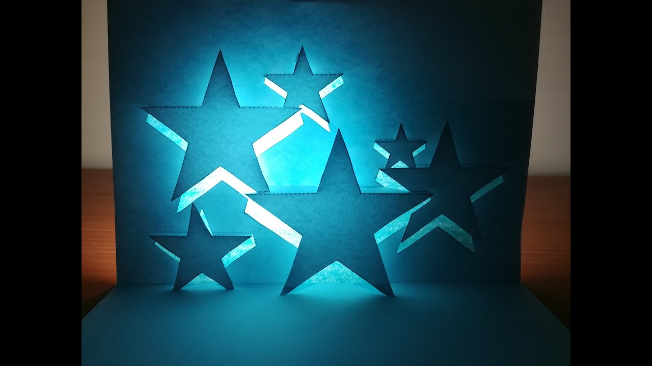 3d STAR | Pop up STAR card | origami | paper art | kirigami art | 3d星星彈出卡片