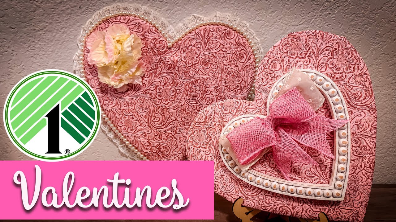 How To Make Dollar Tree Hearts Look Amazing For Shabby Chic Decorating and Valentine's Day
