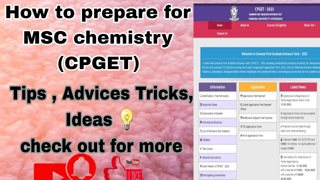 How to prepare for MSC Chemistry (CPGET entrance exam) tips ,advices & tricks #cpget2023 #cpget