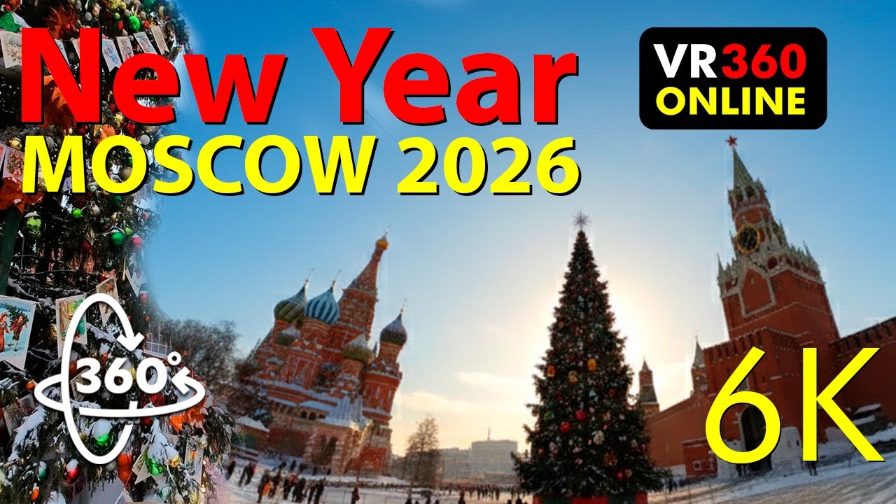 New Year in Moscow 2026 🎄❄️ | Red Square | VR 360° 4K Experience