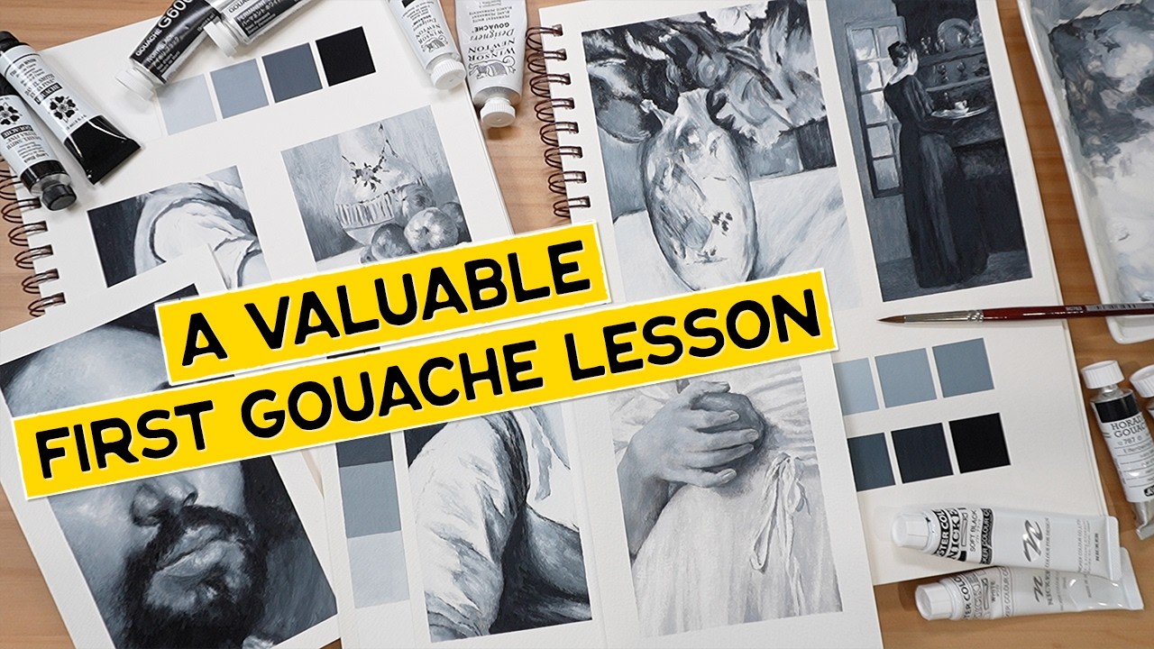 Step By Step GOUACHE Value Scale + Value Studies