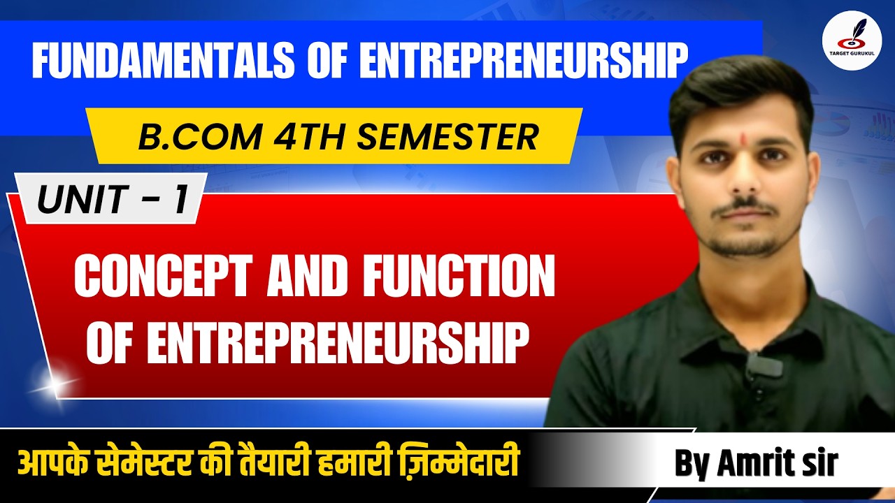 Concept and Functions of Entrepreneurship IB.Com 4th Semester Fundamentals of EntrepreneurshipUnit-1