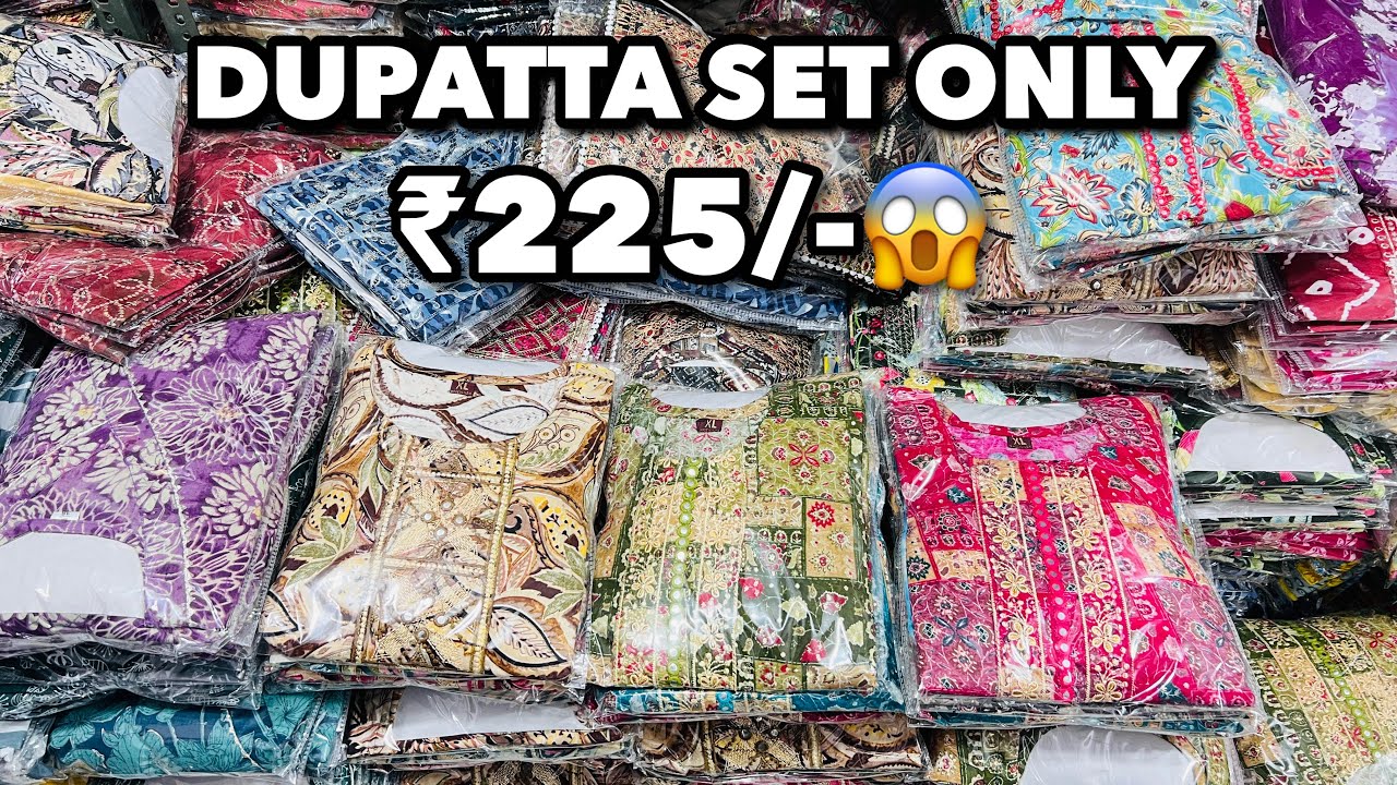 Jaipur’s Cheapest Kurtis Wholesale Market 2025 | Saanchima Textiles Dupatta set starting ₹225/-🔥